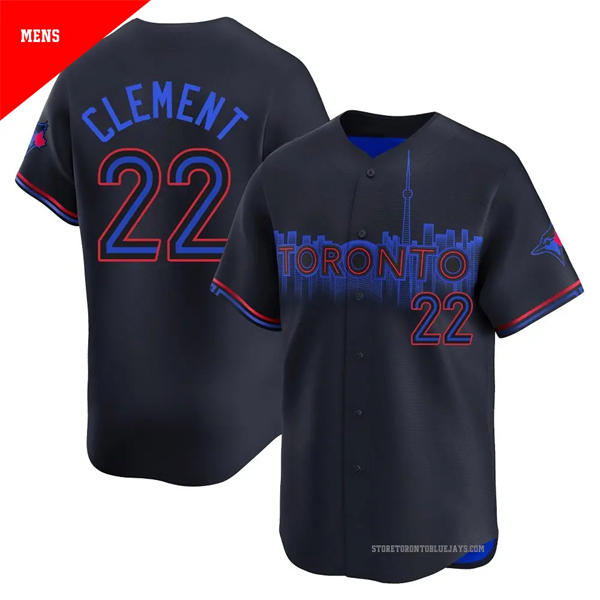 Mens Toronto Blue Jays #22 Ernie Clement 2024 City Connect Limited Player Jersey - Black